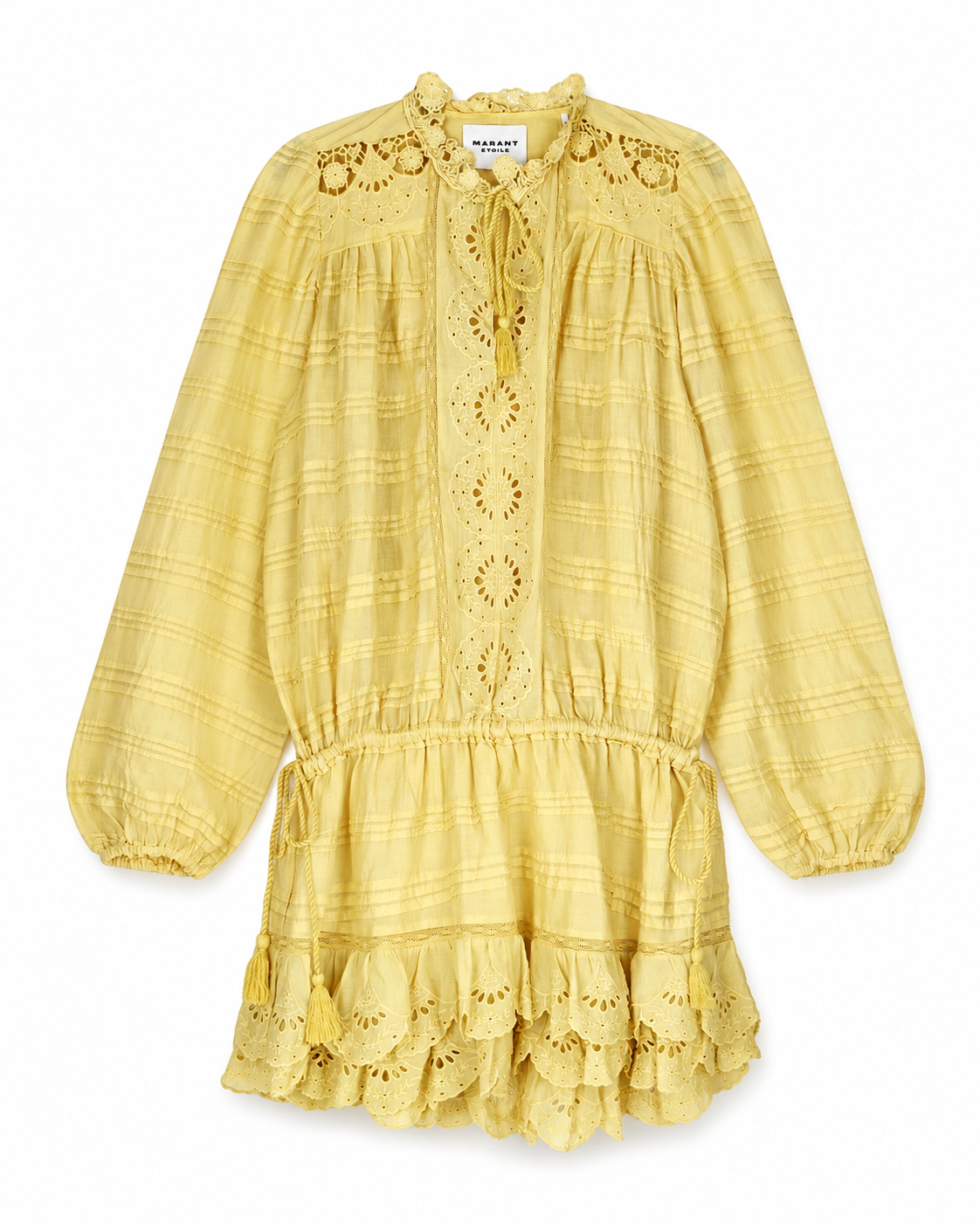 Packshot — Robe brodée jaune